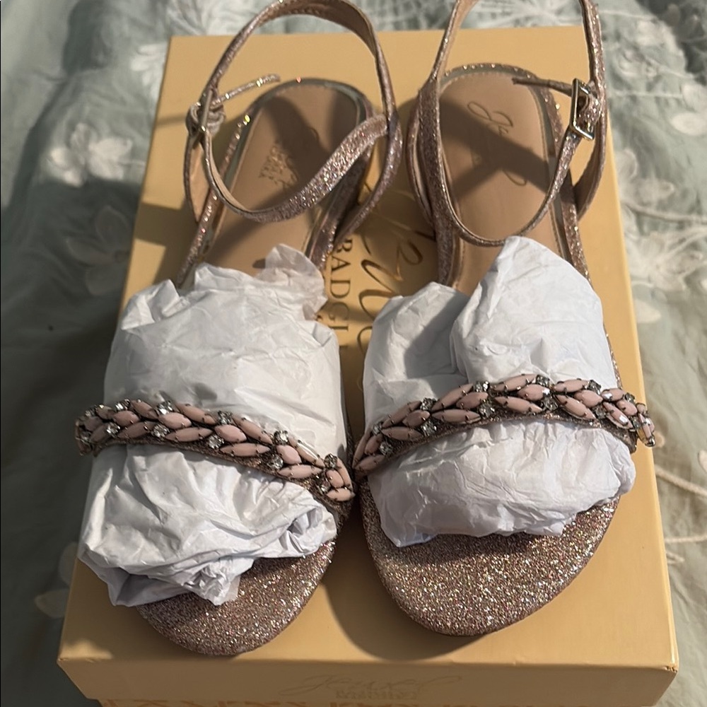 Elegant Glitter Sandals with Pink Accents